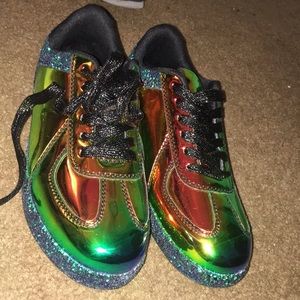 holographic/ multicolored glitter shoes
